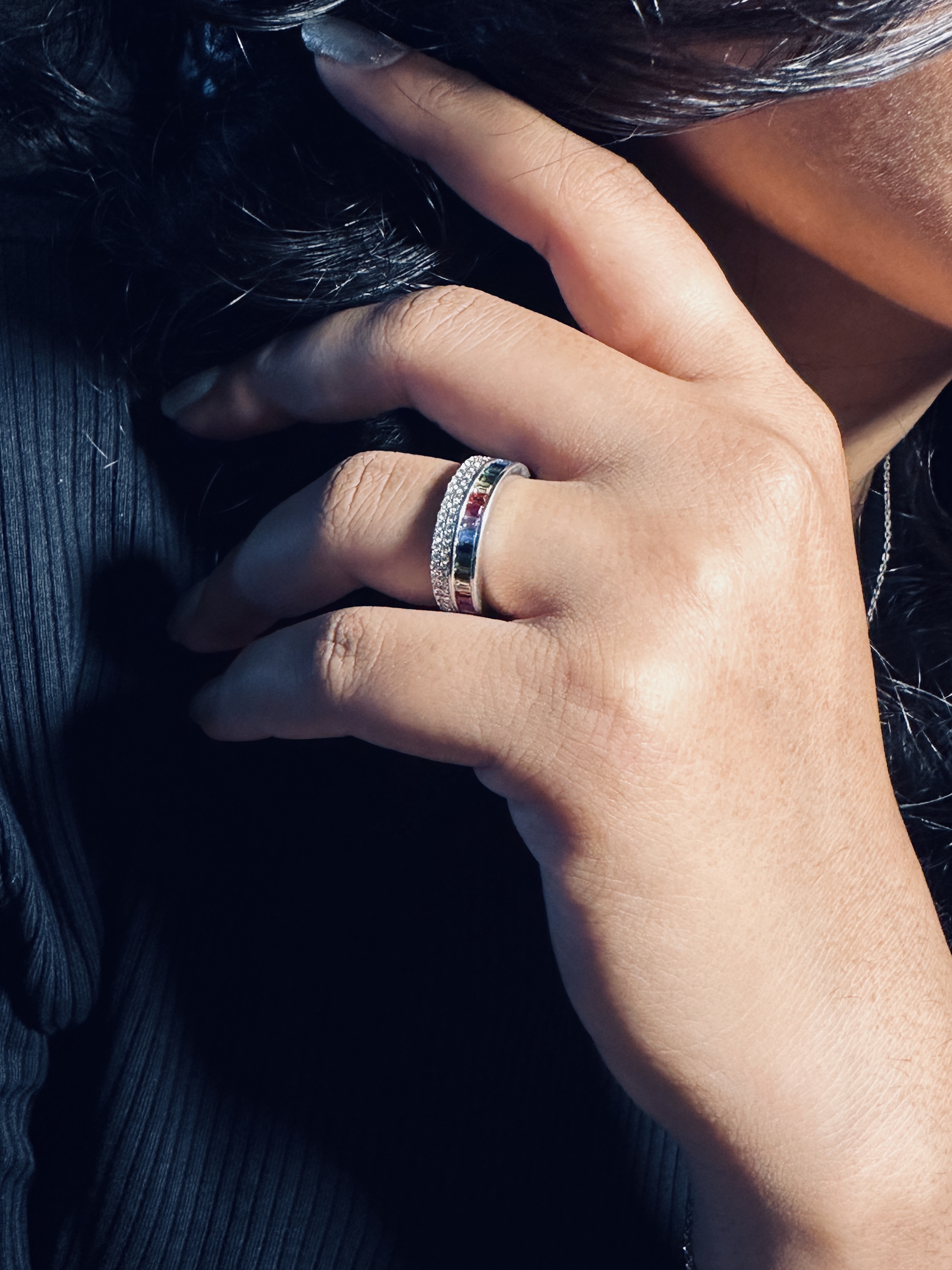 Sterling Silver Multicolor Ring